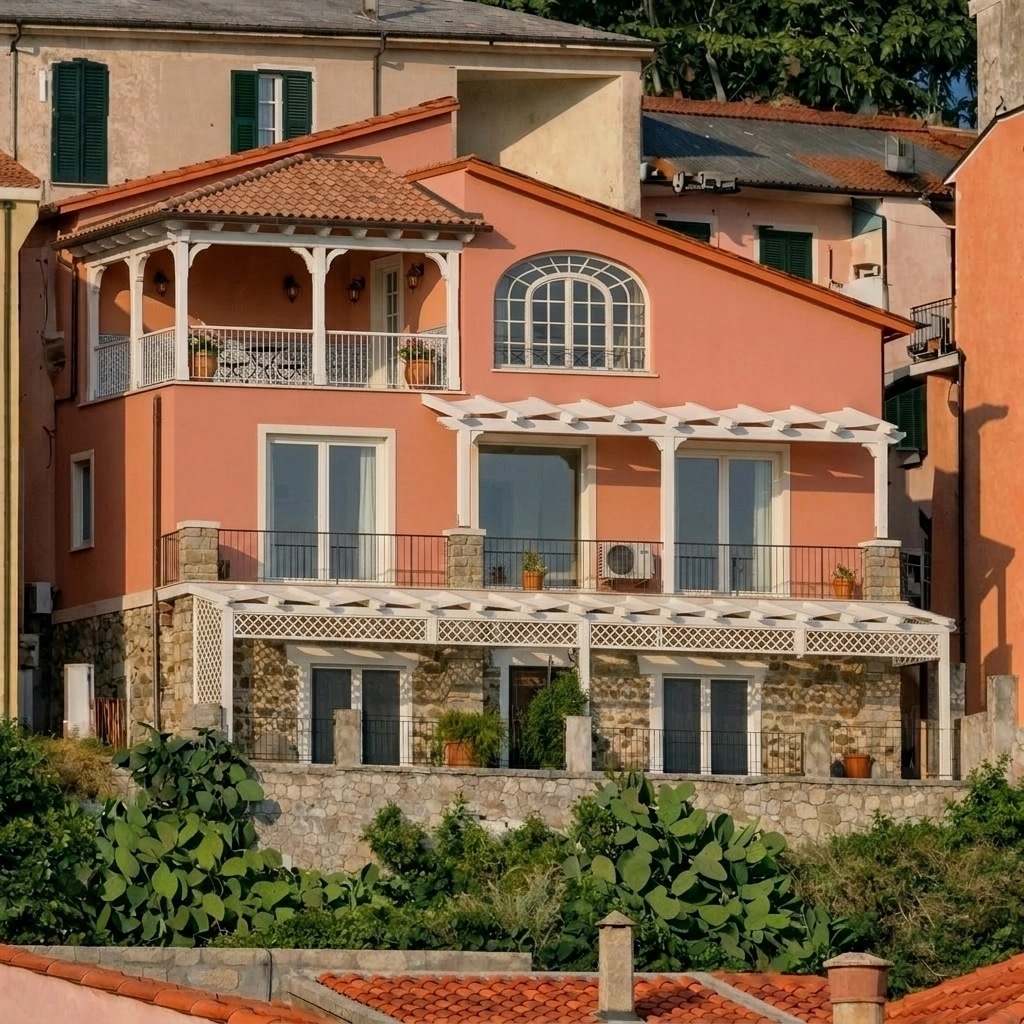 Italian Villa Facade Facciata design — facade photo by GenRoom AI