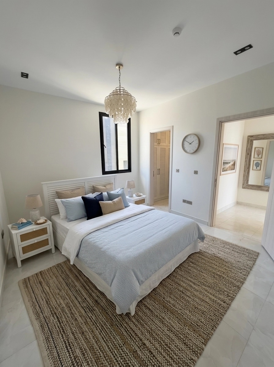 Coastal / Hamptons Bedroom design — interior photo by GenRoom AI