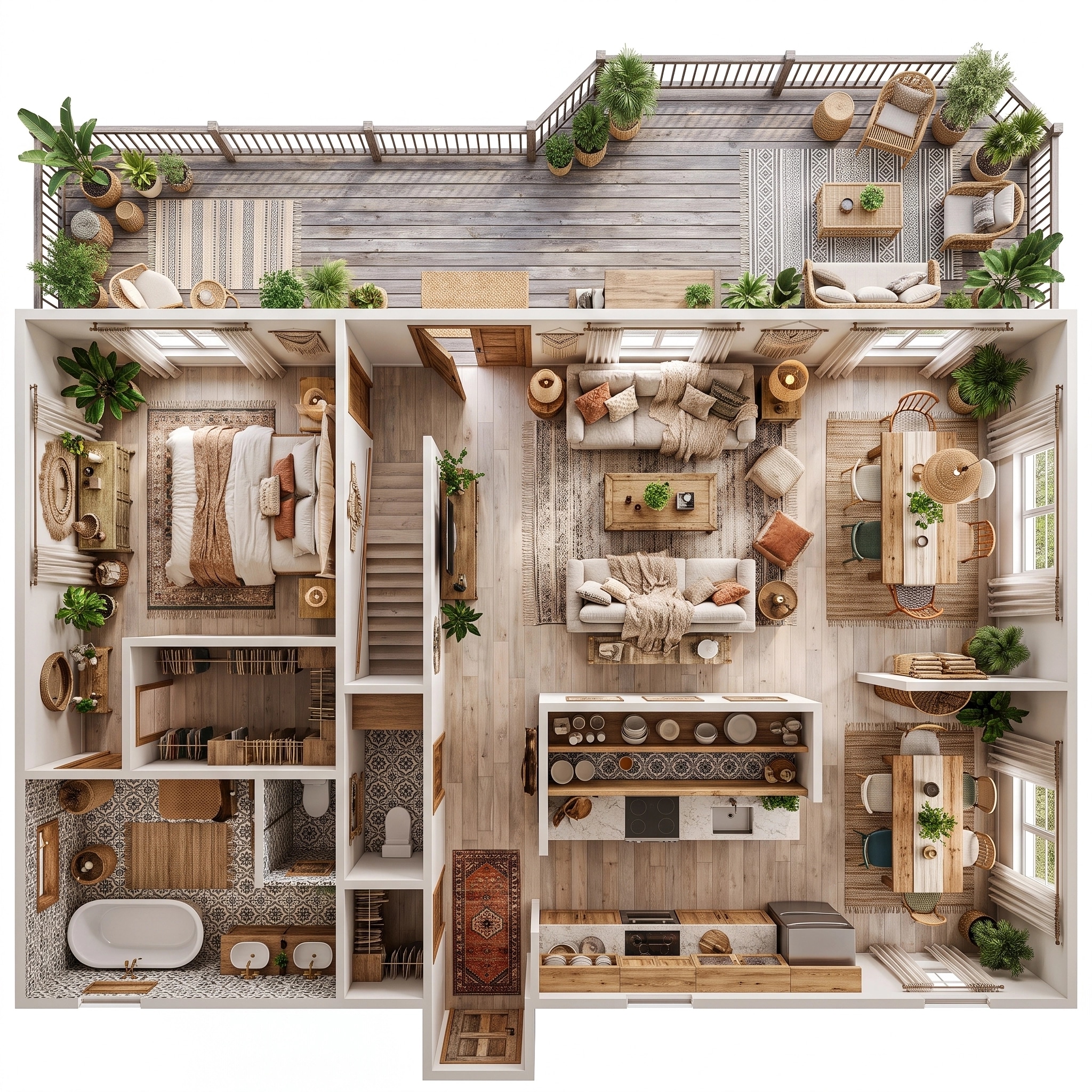 Interior design in Bohemian style — Living Room by GenRoom AI