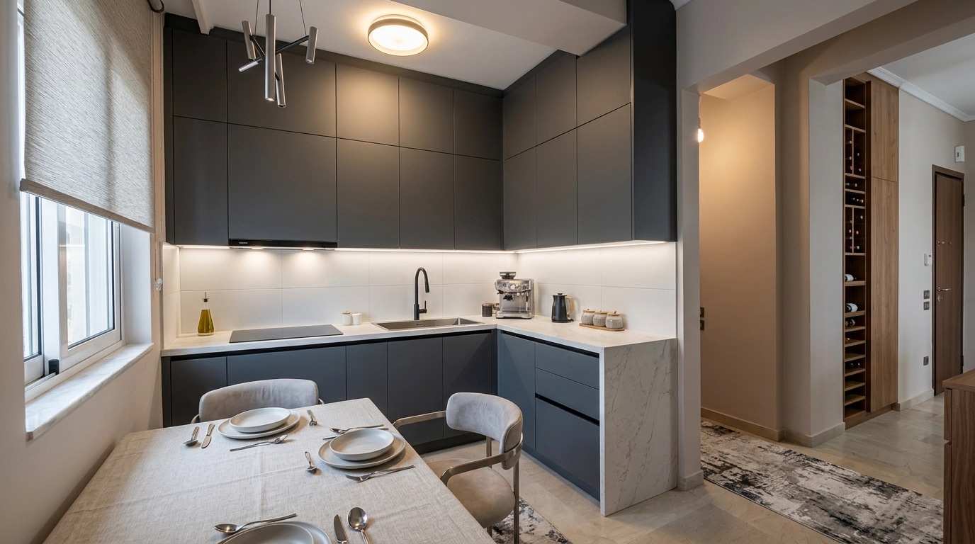 Kitchen interior in Contemporary style — photo by GenRoom AI