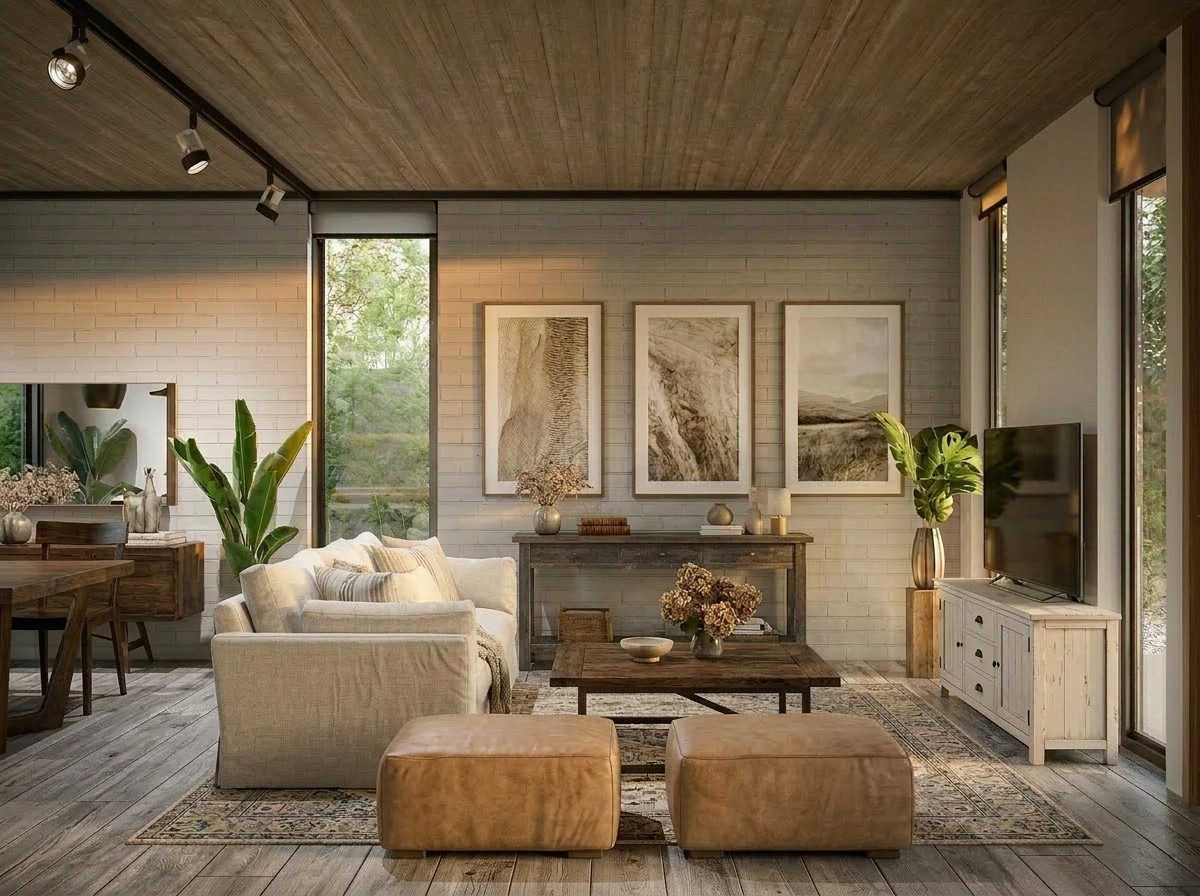 Modern Farmhouse Living Room design — interior photo by GenRoom AI