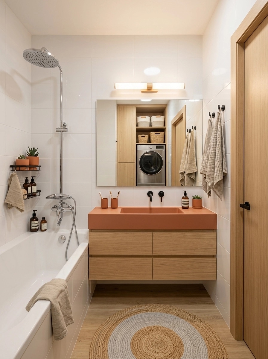 Bathroom interior in Scandinavian style — photo by GenRoom AI