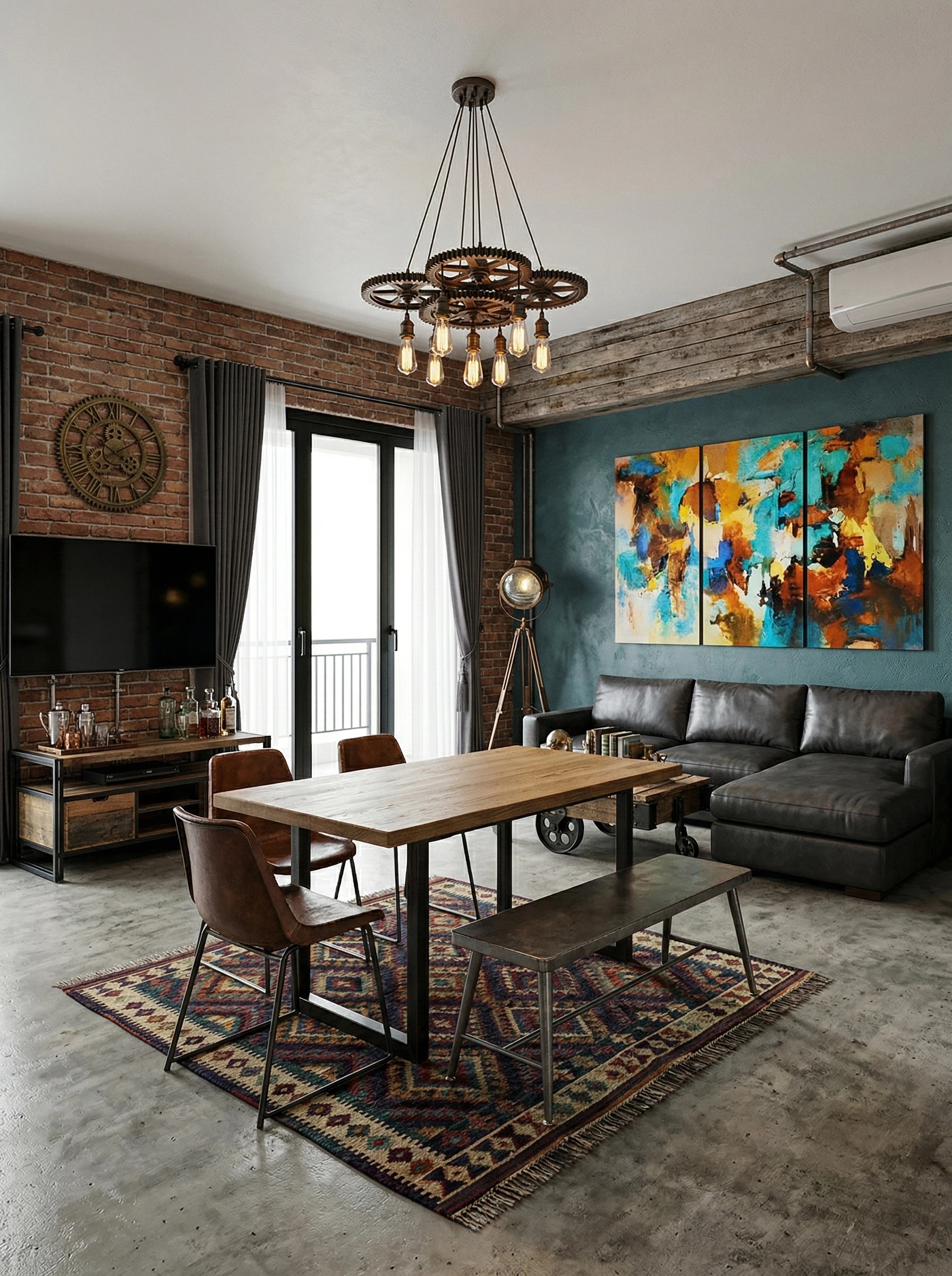 Interior design in Loft / Industrial style — Living Room by GenRoom AI