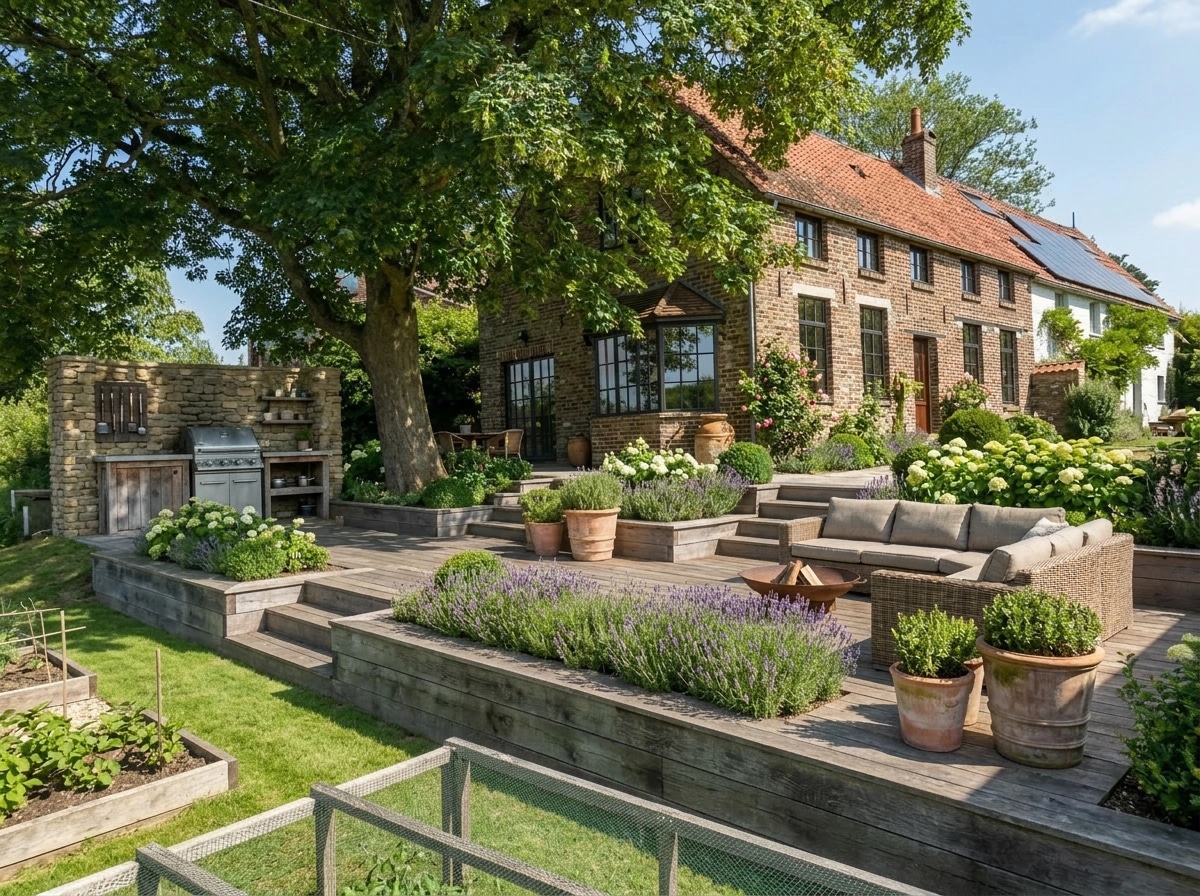 Country Rustic Garden Yard design — yard photo by GenRoom AI