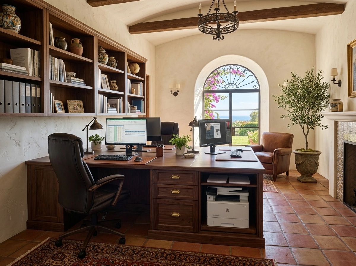 Interior design in Mediterranean style — home_office by GenRoom AI