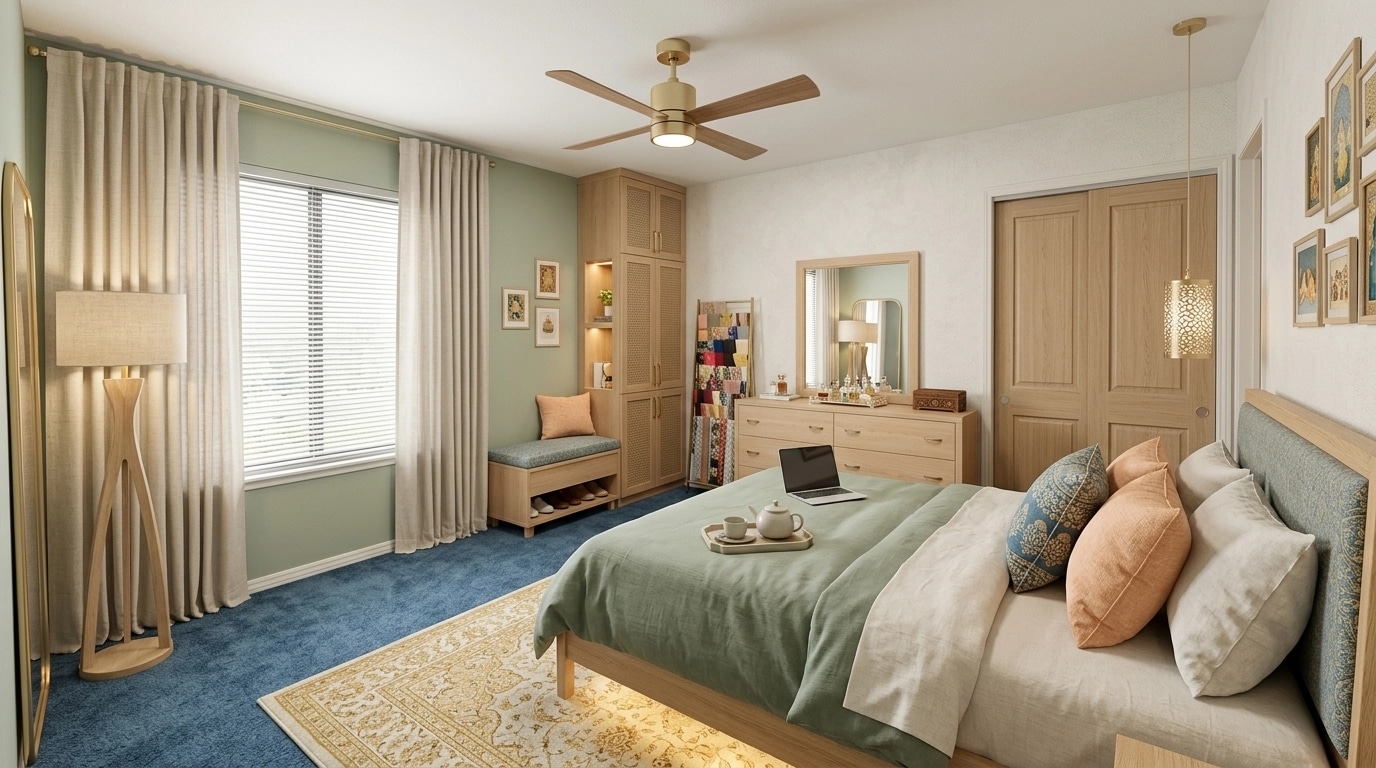 Japandi Bedroom design — interior photo by GenRoom AI