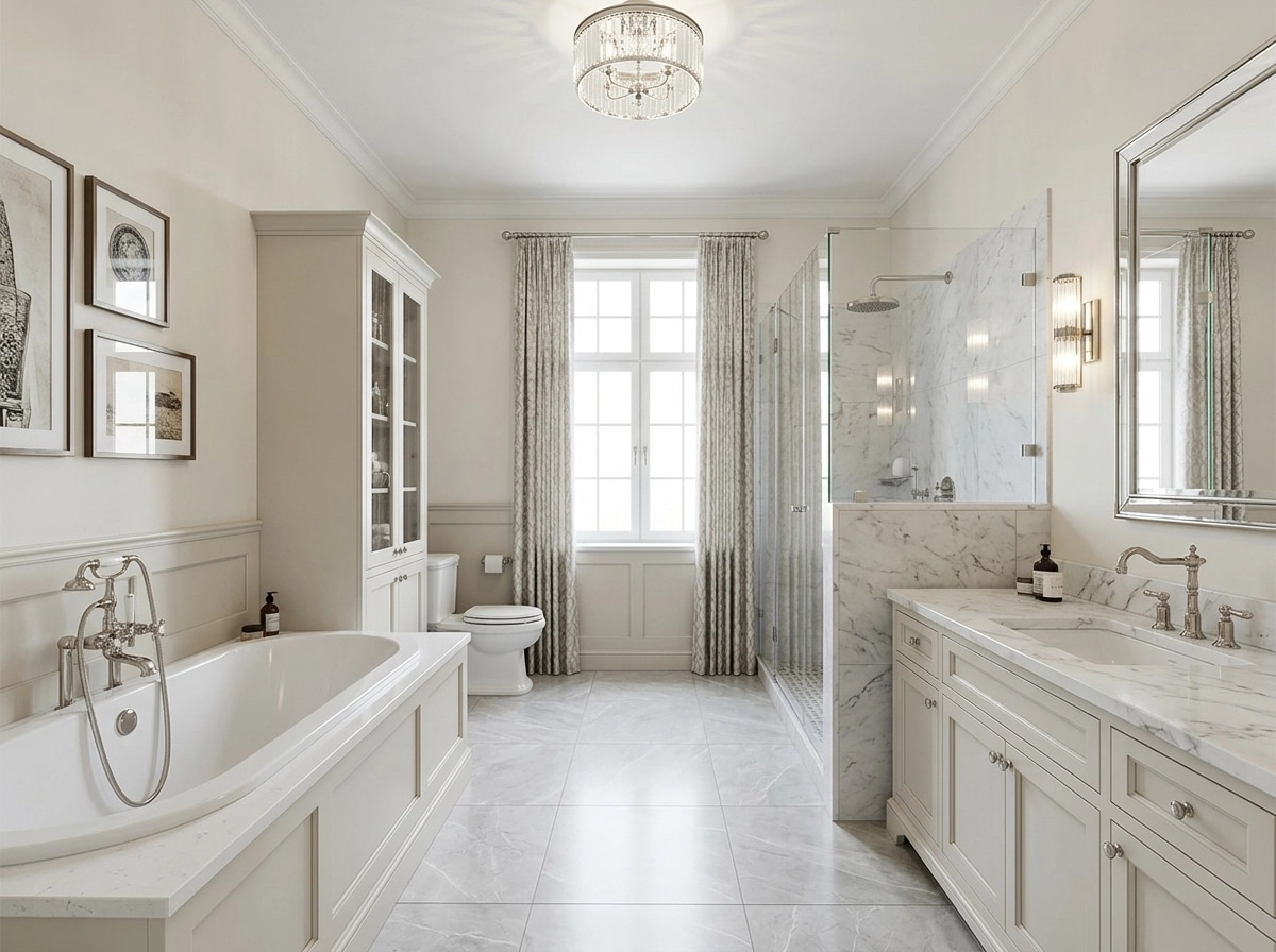 Bathroom interior in Transitional style — photo by GenRoom AI