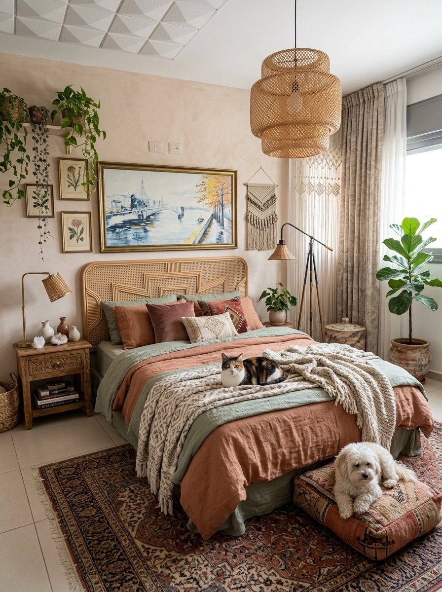 Bohemian Bedroom design — interior photo by GenRoom AI