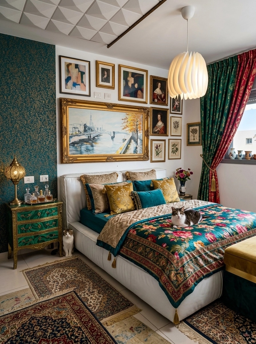 Maximalist Bedroom design — interior photo by GenRoom AI