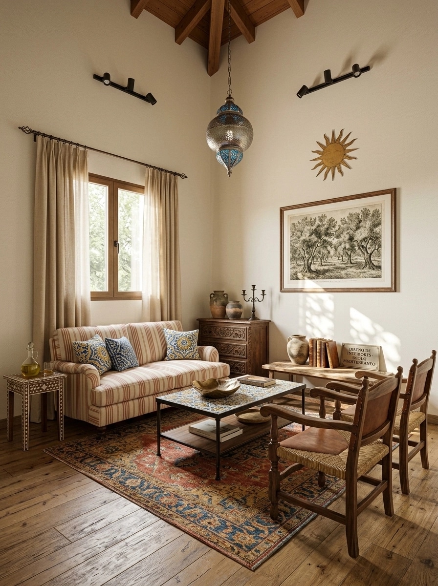 Diseño de interiores en estilo Mediterranean — Salón por GenRoom AI