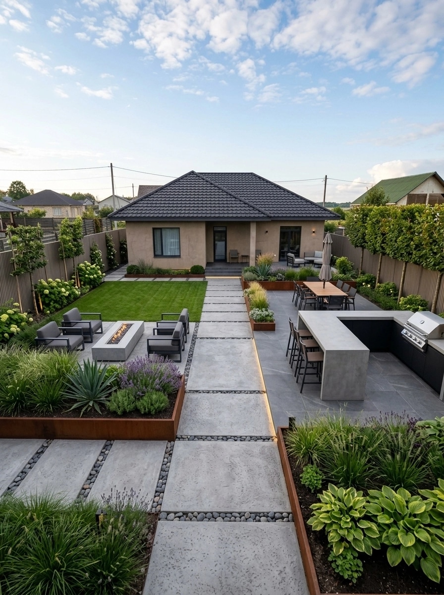 Landscape design in Contemporary Yard style — Yard by GenRoom AI