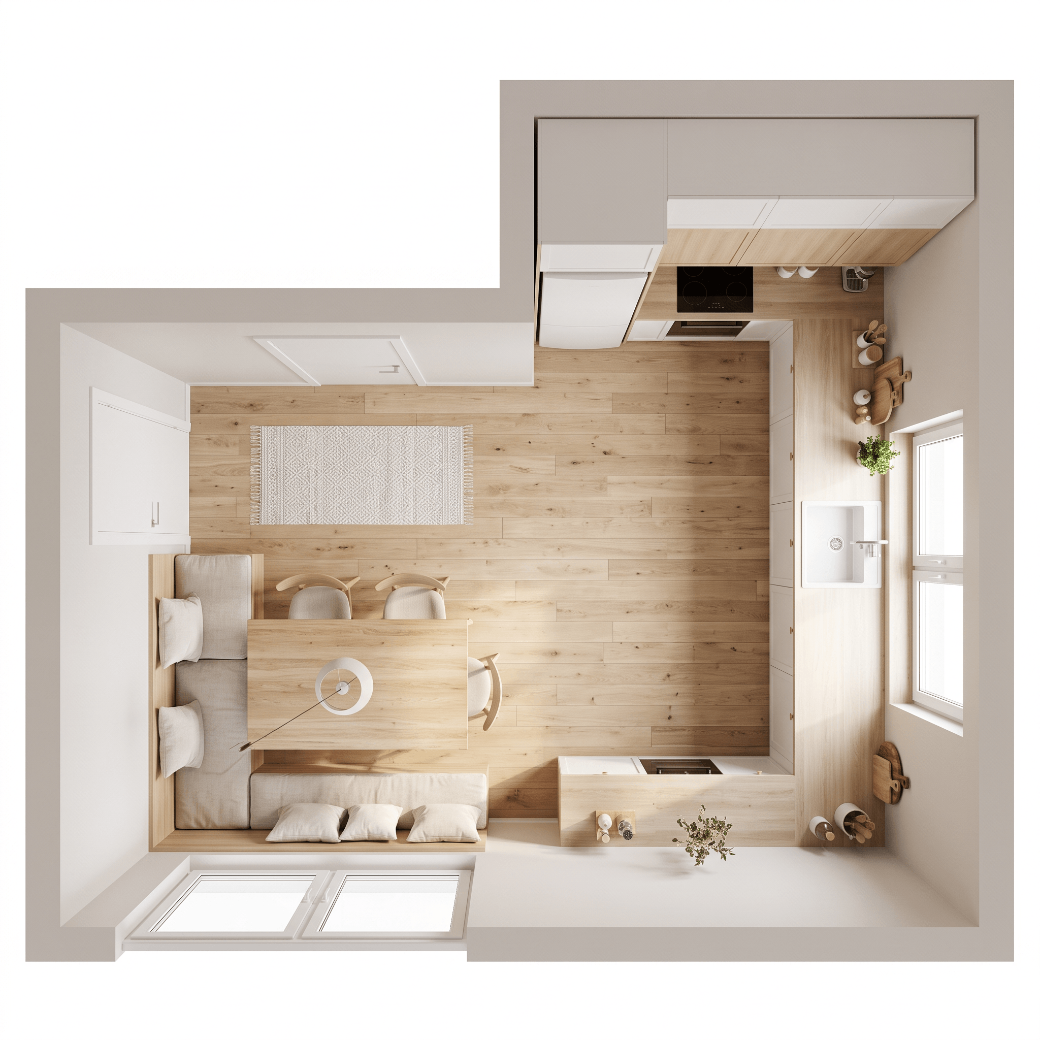 Interior design in Scandinavian style — Living Room by GenRoom AI