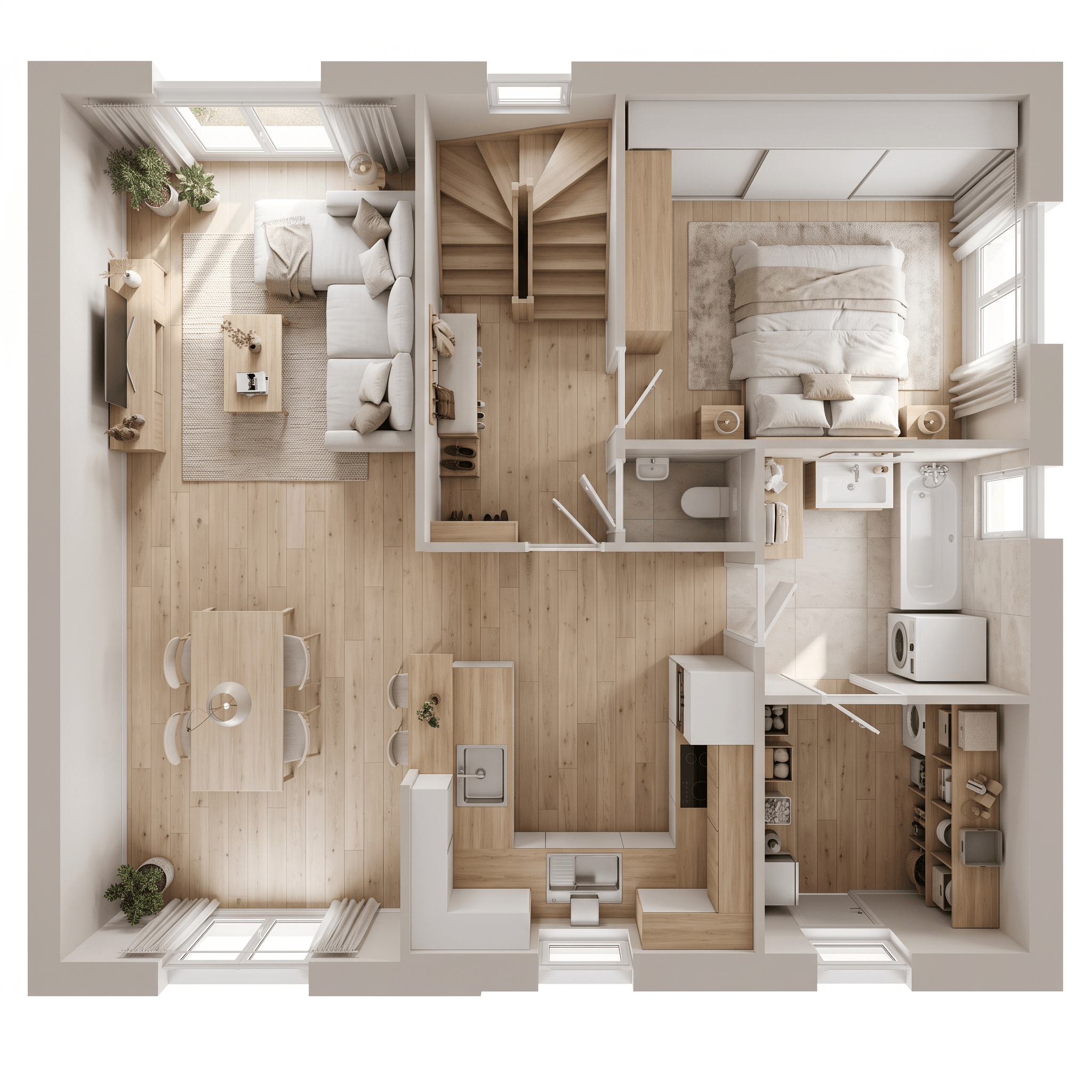 Interior design in Scandinavian style — Living Room by GenRoom AI