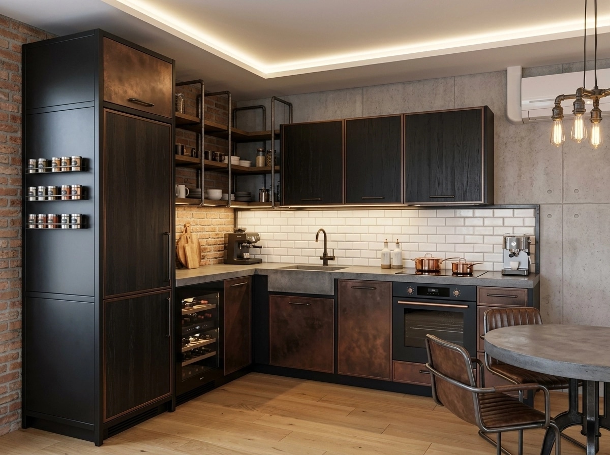 Kitchen interior in Loft / Industrial style — photo by GenRoom AI