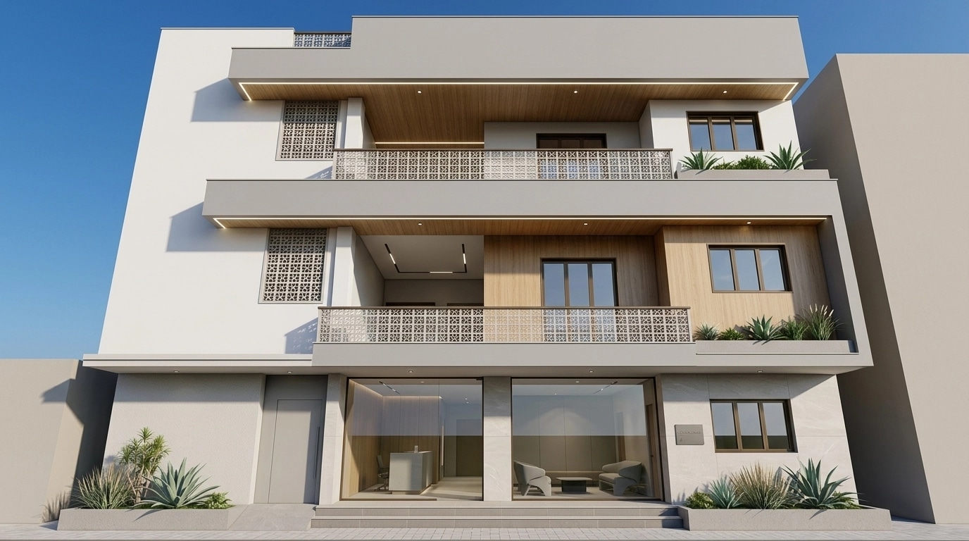 Minimalist Facade Facade design — facade photo by GenRoom AI