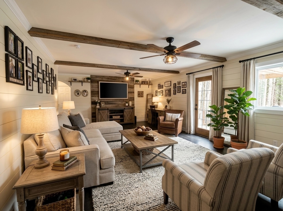 Modern Farmhouse Living Room design — interior photo by GenRoom AI