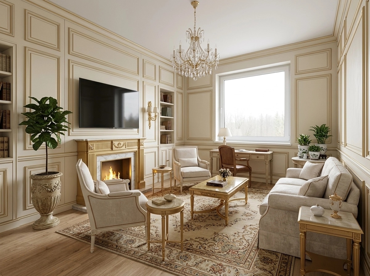 Interior design in Neoclassic style — Living Room by GenRoom AI