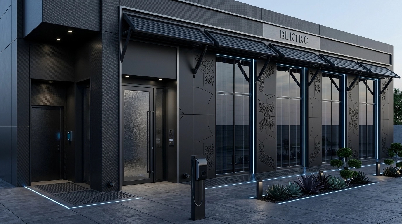 Facade design in Blacktec Facade style — Facade by GenRoom AI
