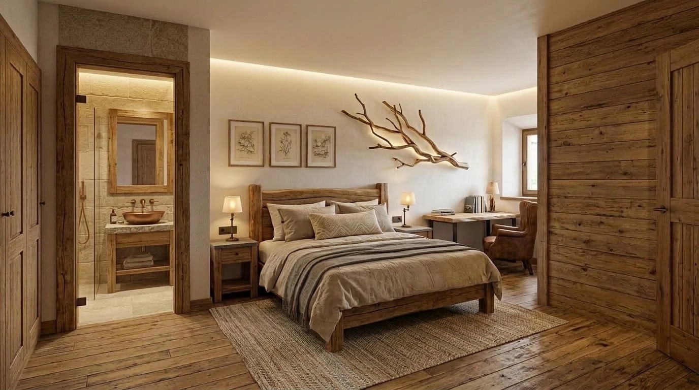 Rustic Bedroom design — interior photo by GenRoom AI