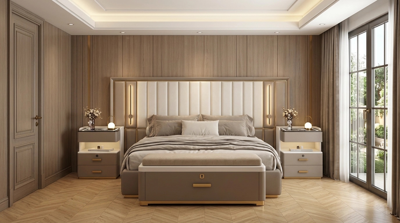 Transitional Bedroom design — interior photo by GenRoom AI
