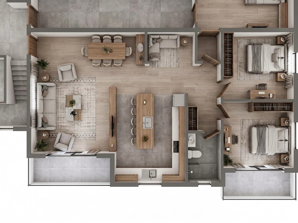 Interior design in Contemporary style — Living Room by GenRoom AI