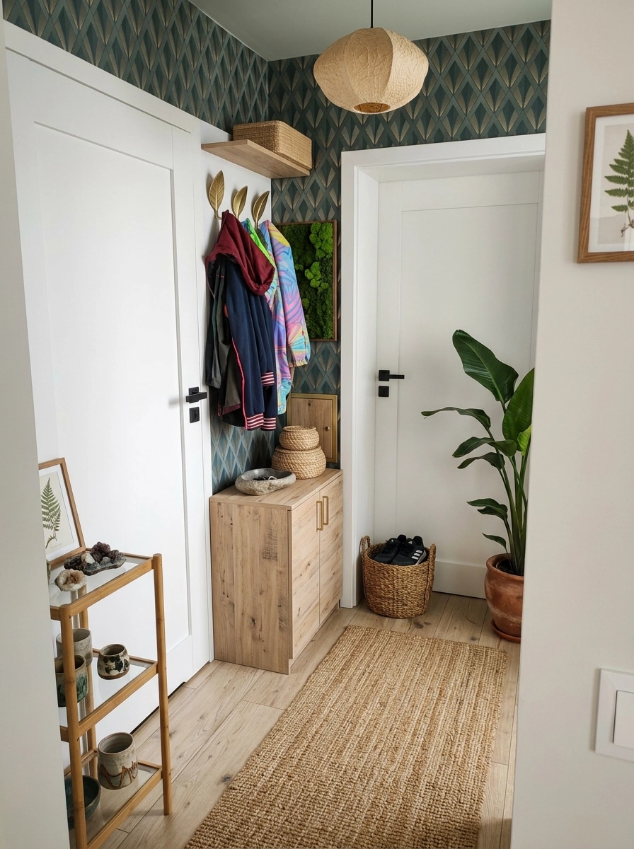 Hallway interior in Biophilic style — photo by GenRoom AI
