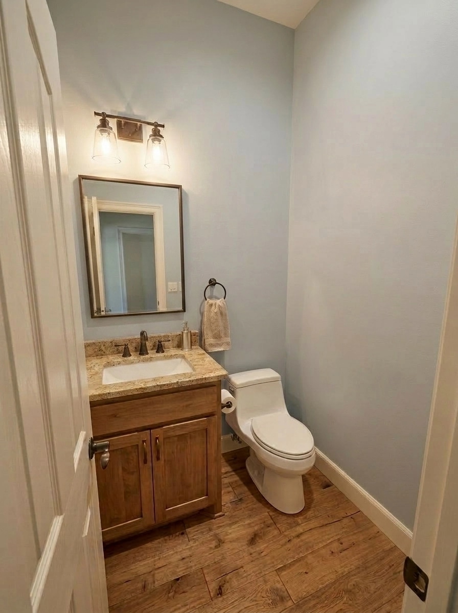 Modern Farmhouse Bathroom design — interior photo by GenRoom AI