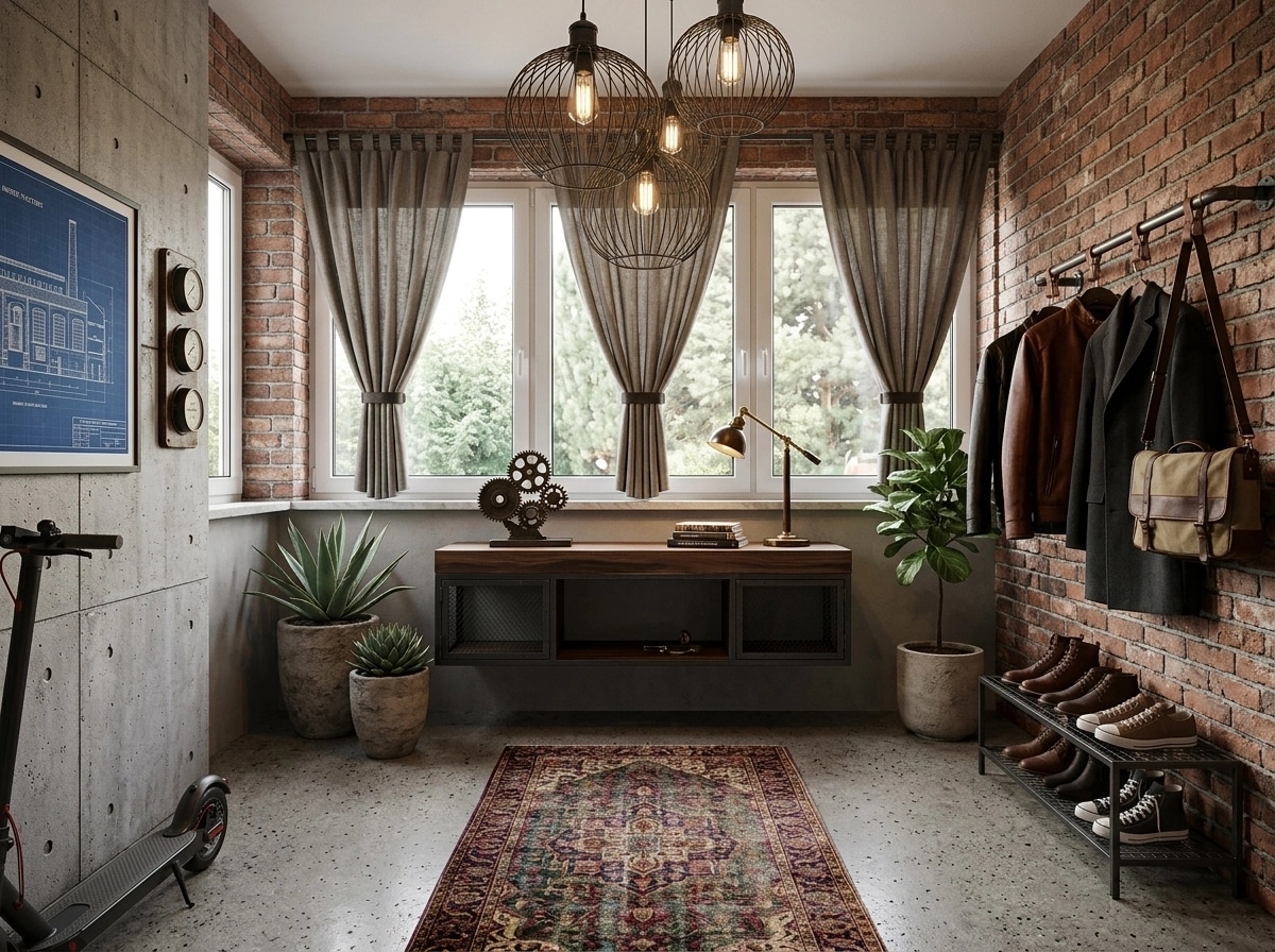 Hallway interior in Loft / Industrial style — photo by GenRoom AI
