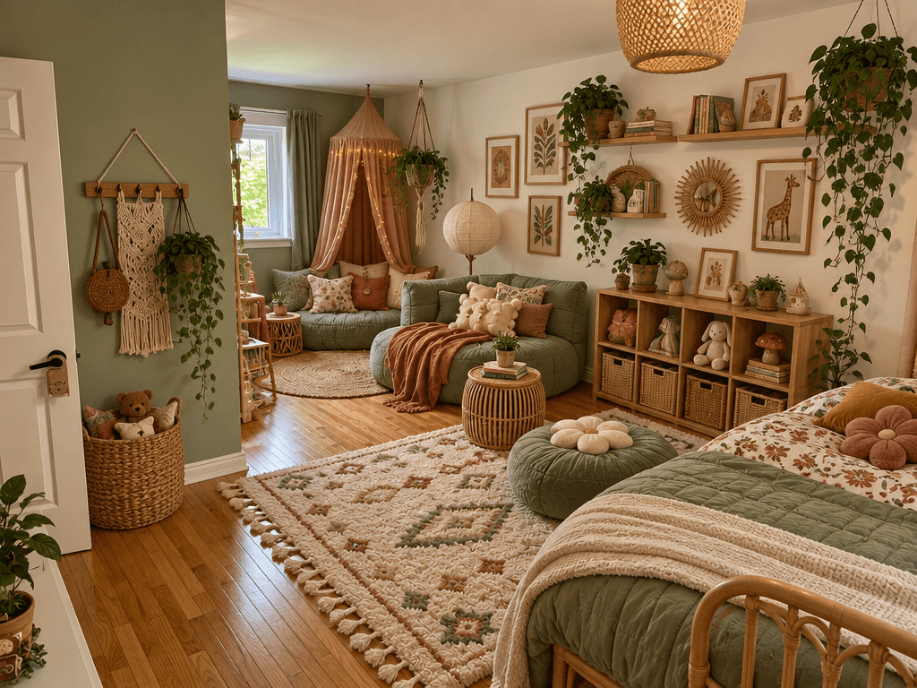 Bohemian Kids Room design — interior photo by GenRoom AI