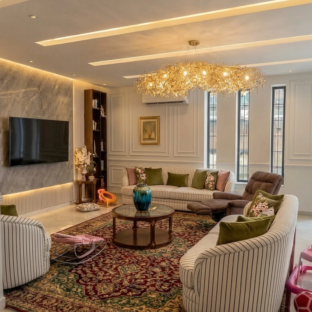 Interior design in Neoclassic style — Living Room by GenRoom AI