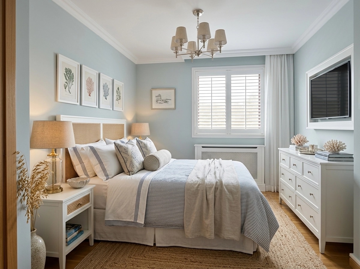 Interior design in Coastal / Hamptons style — Bedroom by GenRoom AI
