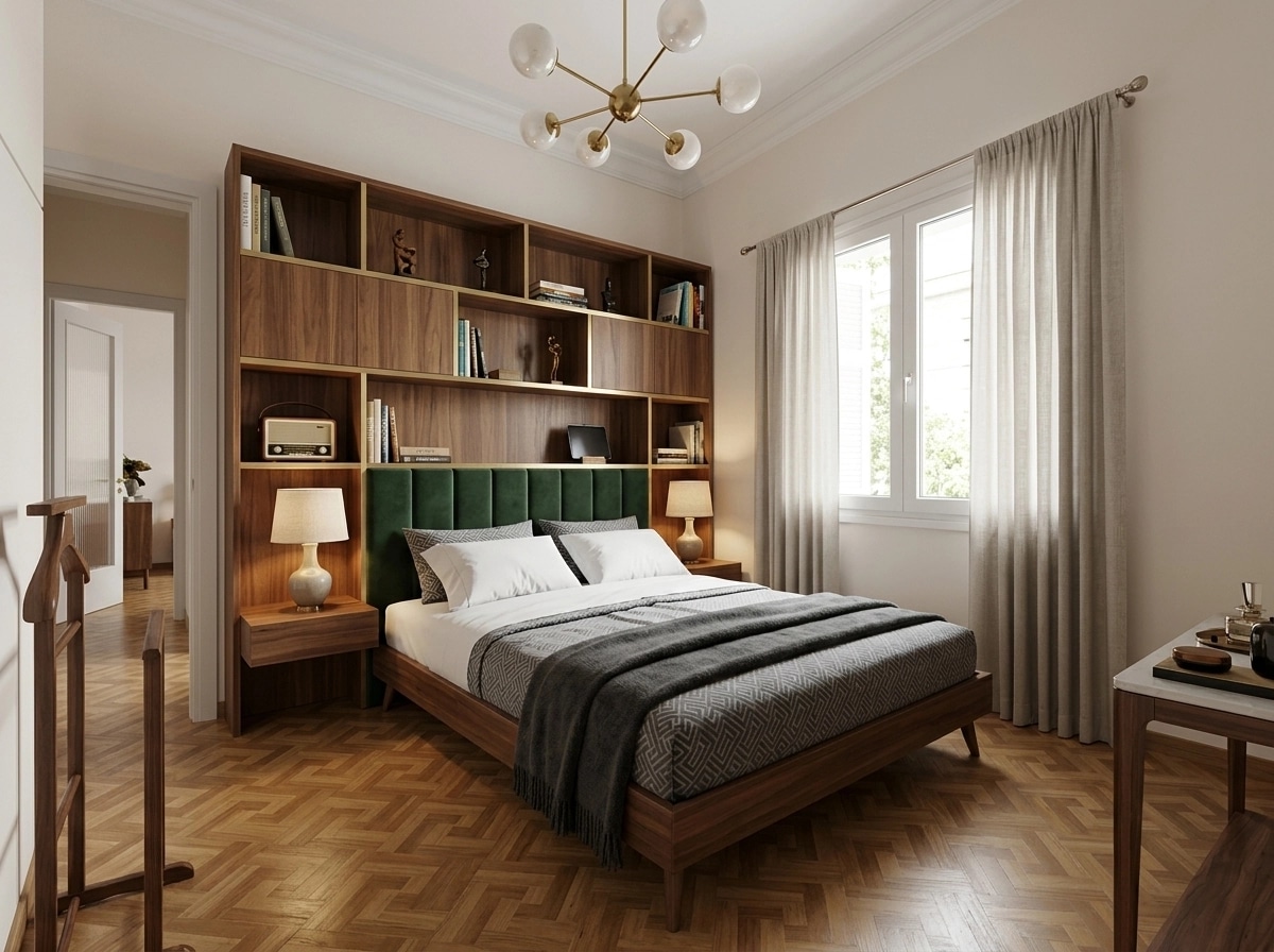 Mid-Century Modern Camera da Letto design — interior photo by GenRoom AI