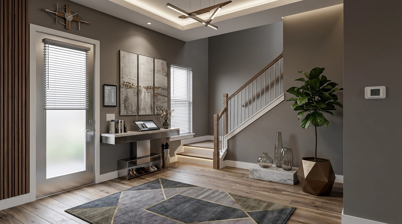 Design de interiores em estilo Contemporary — lobby por GenRoom AI