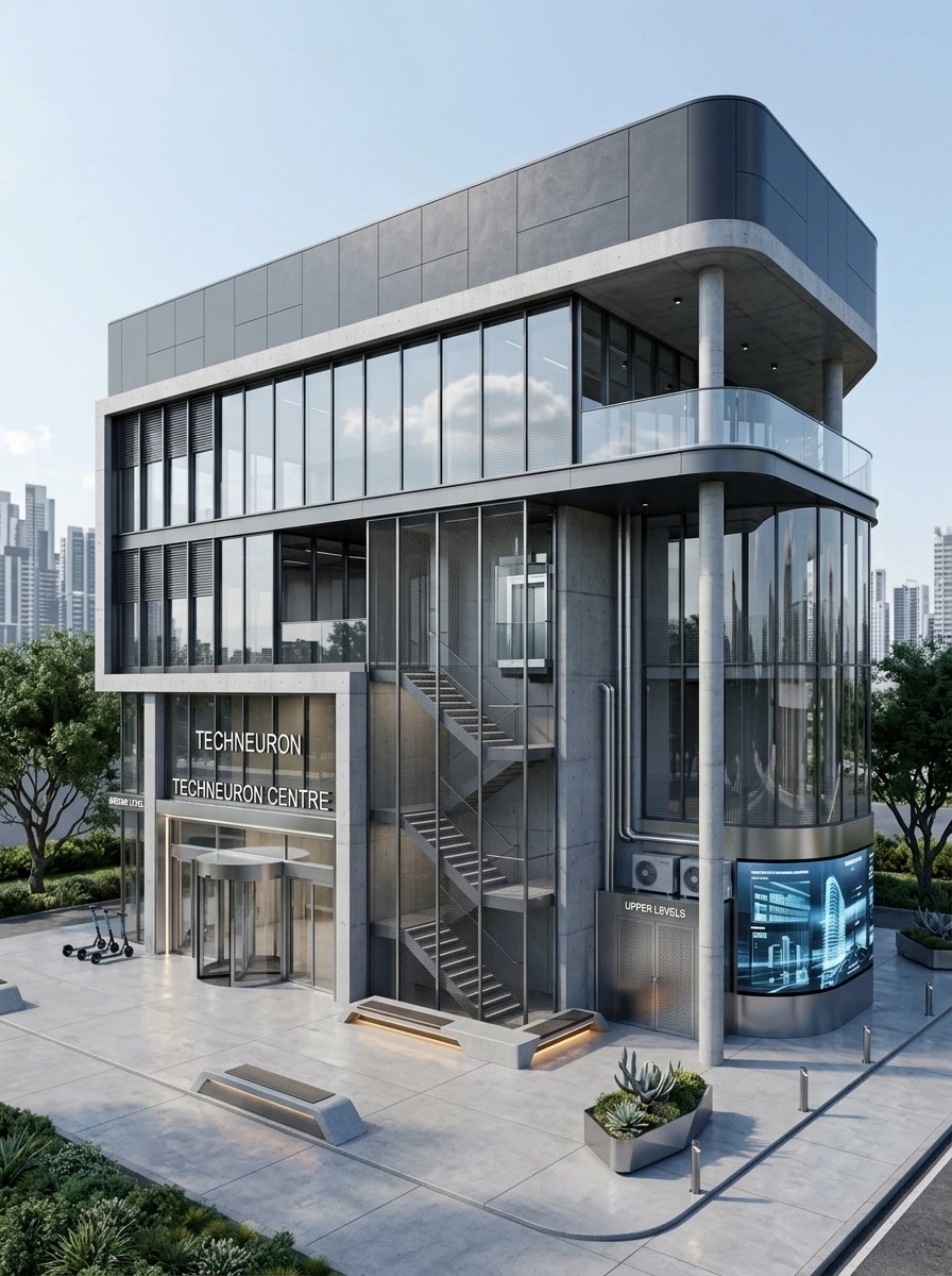 Hi-Tech Facade Facade design — facade photo by GenRoom AI