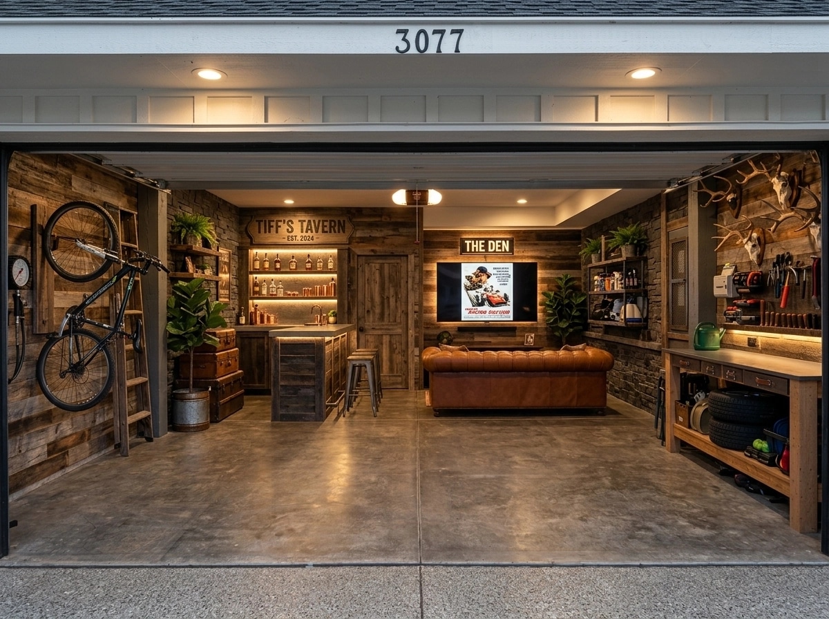 Interior design in Rustic style — garage by GenRoom AI