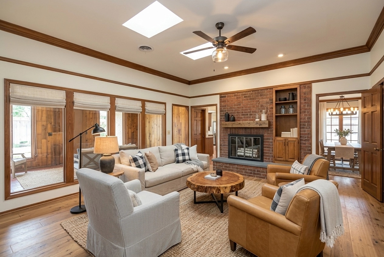 Modern Farmhouse Living Room design — interior photo by GenRoom AI