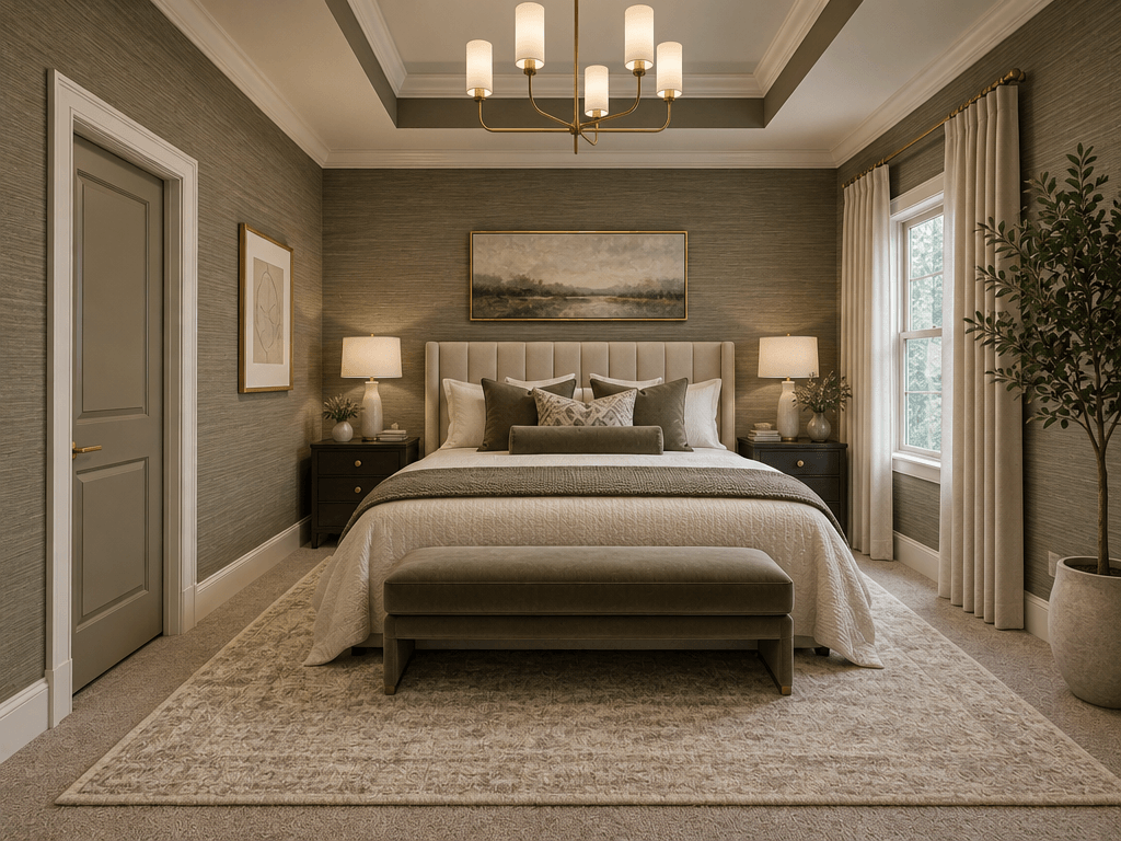 Design d'interni in stile Neoclassic — Camera da letto di GenRoom AI