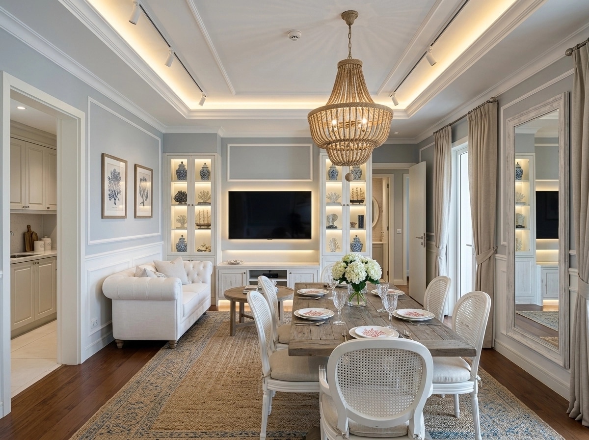 Design de interiores em estilo Coastal / Hamptons — dining_room por GenRoom AI