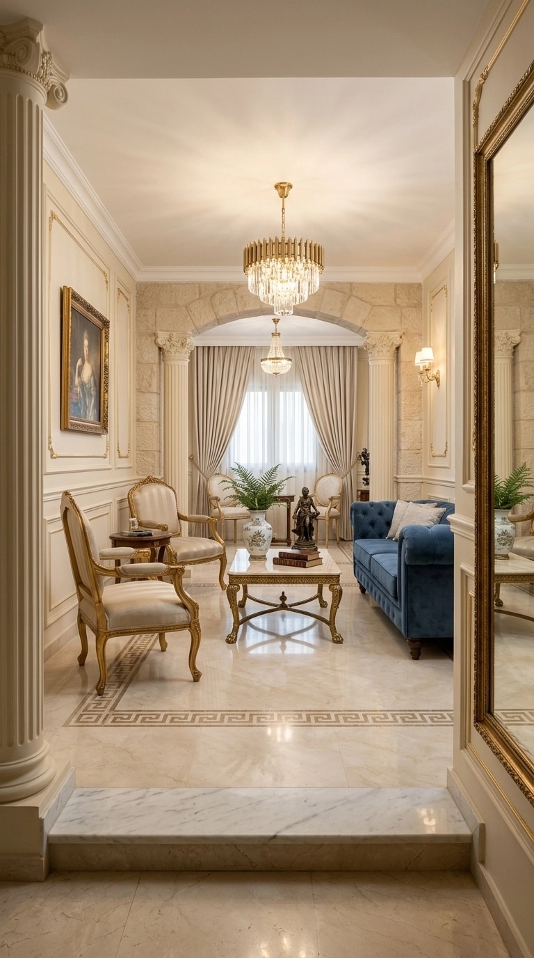 Interior design in Neoclassic style — Living Room by GenRoom AI