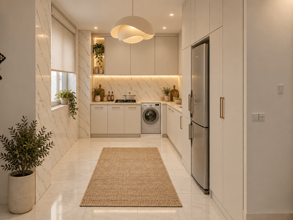 Kitchen interior in Minimalism style — photo by GenRoom AI