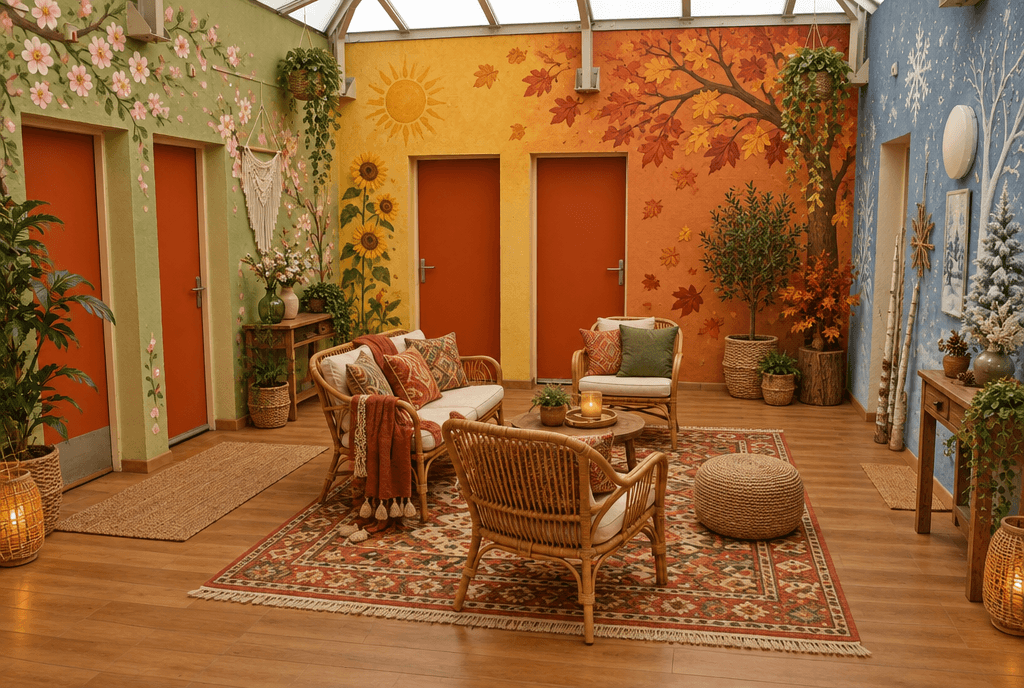 Interior design in Bohemian style — lobby by GenRoom AI