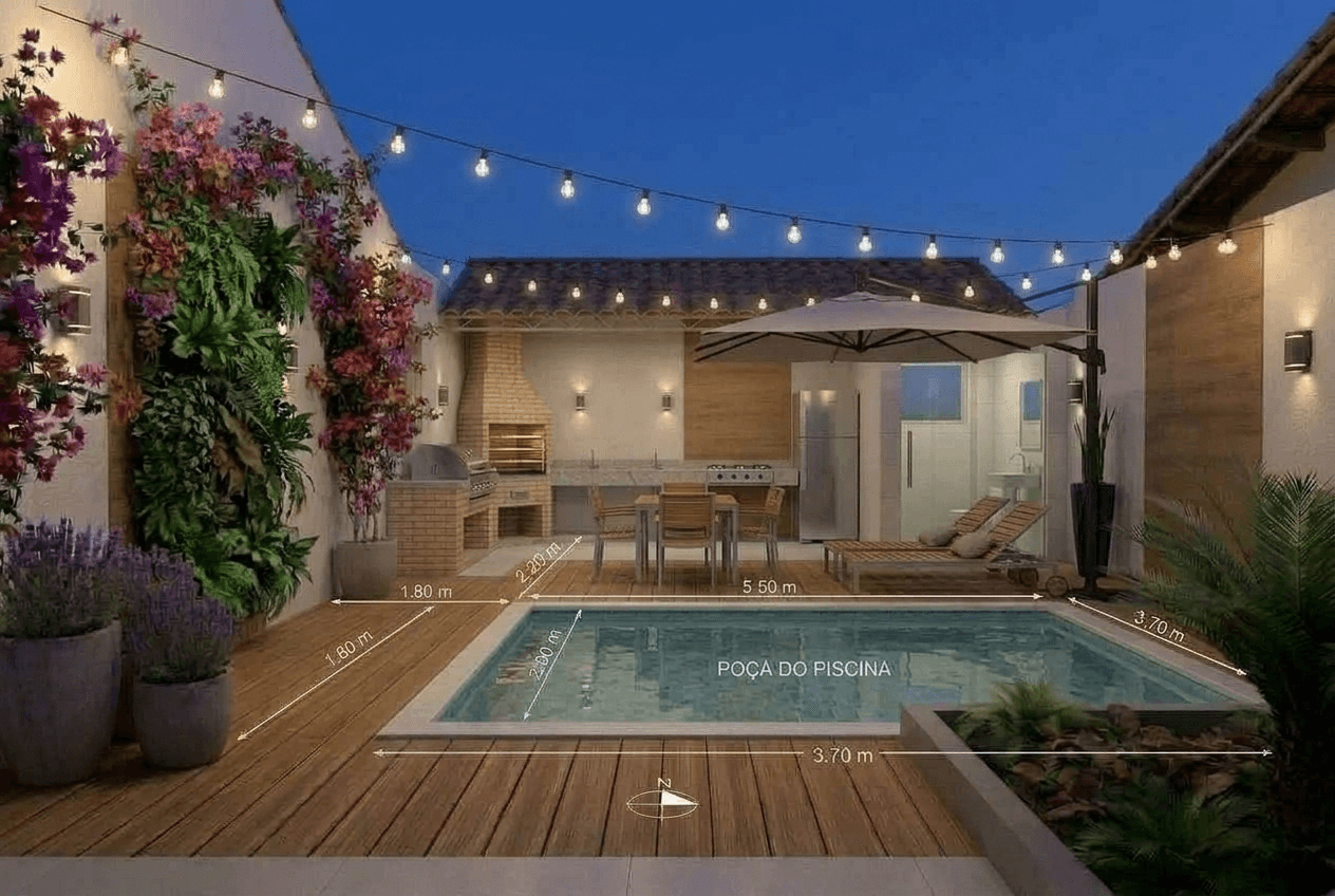 Design del paesaggio in stile Contemporary Yard — Giardino di GenRoom AI
