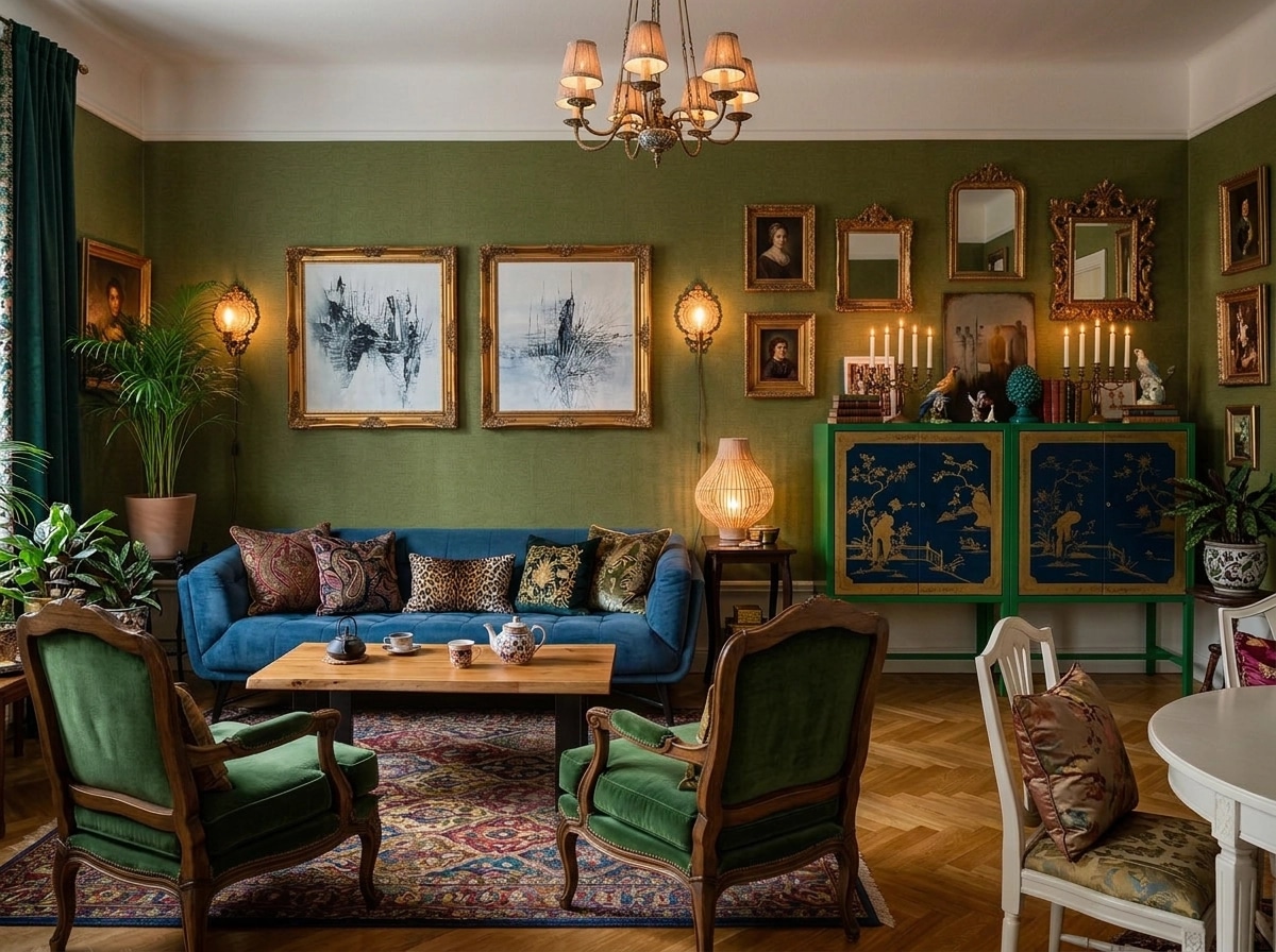 Maximalist Soggiorno design — interior photo by GenRoom AI