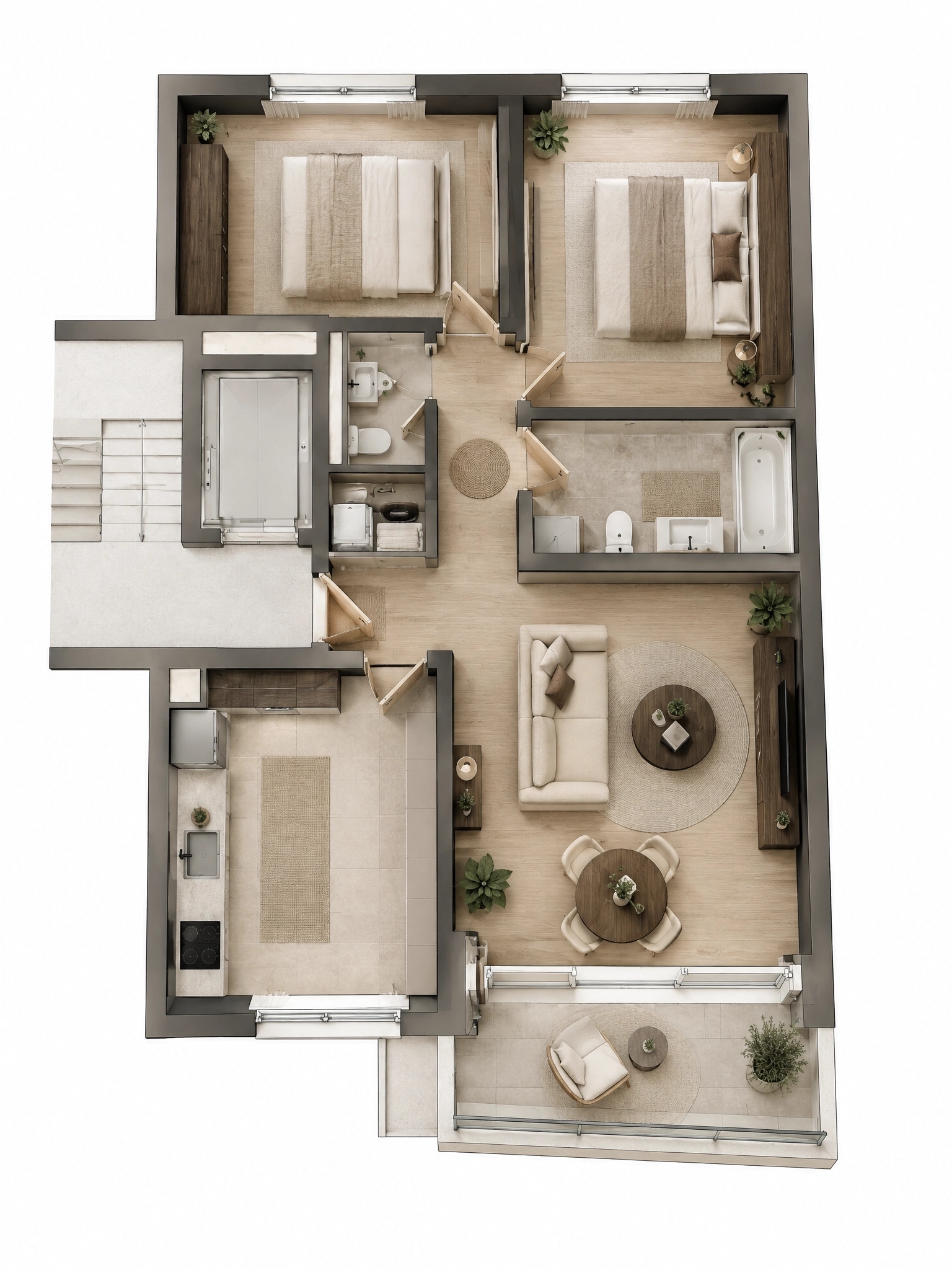 Interior design in Minimalism style — Living Room by GenRoom AI
