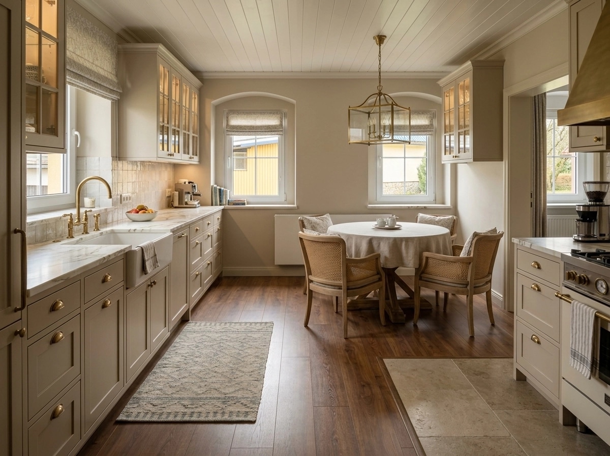 Kitchen interior in Transitional style — photo by GenRoom AI