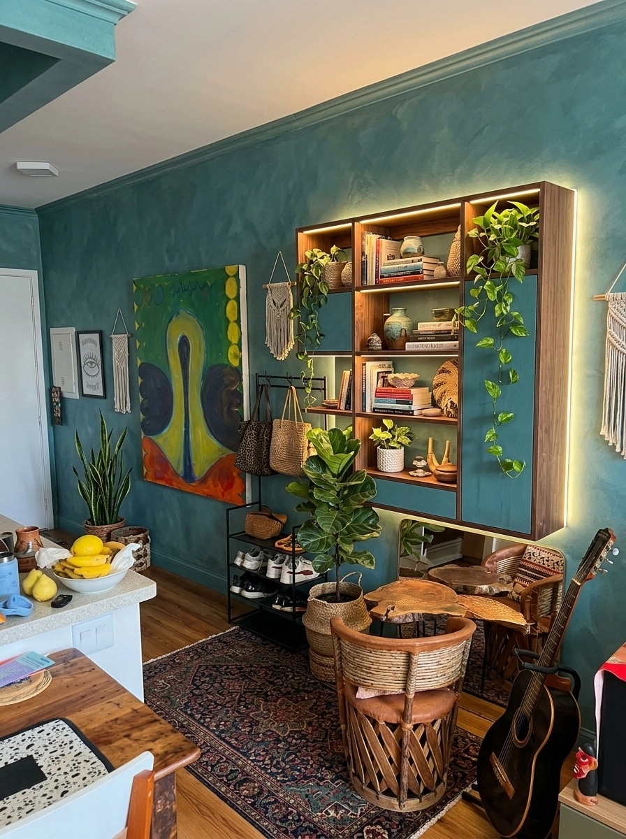 Interior design in Bohemian style — Living Room by GenRoom AI