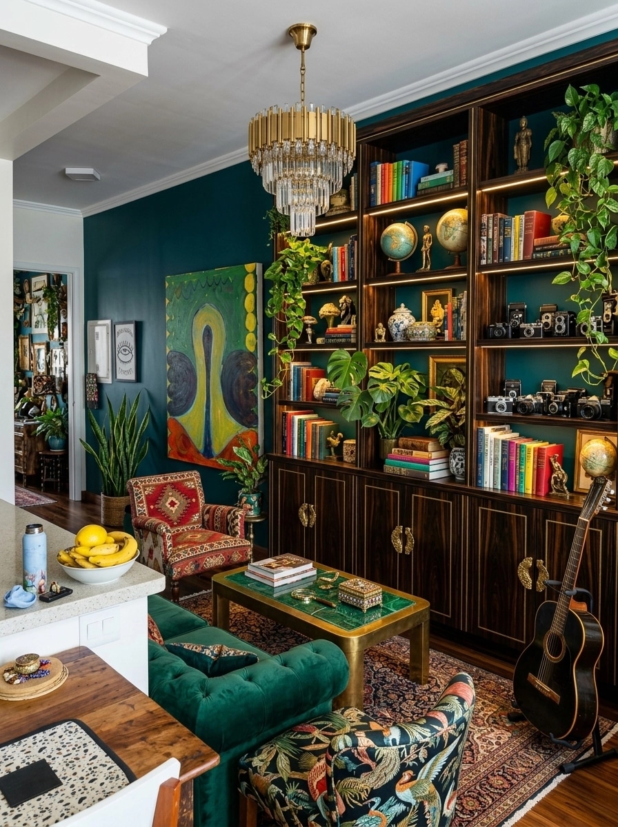 Maximalist Living Room design — interior photo by GenRoom AI