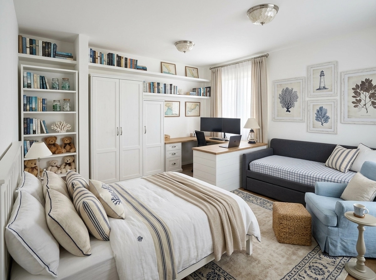 Interior design in Coastal / Hamptons style — Bedroom by GenRoom AI
