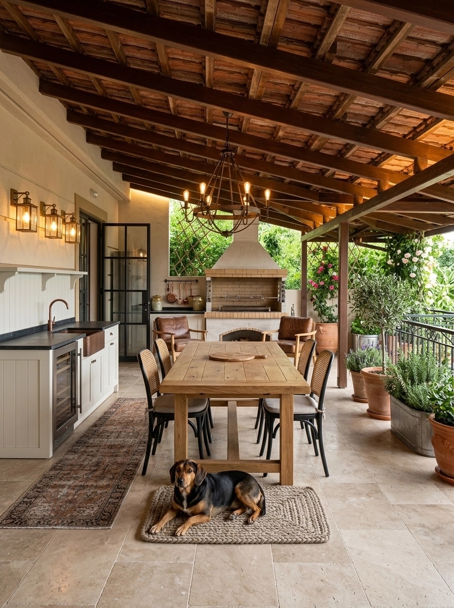 Interior design in Modern Farmhouse style — terrace by GenRoom AI