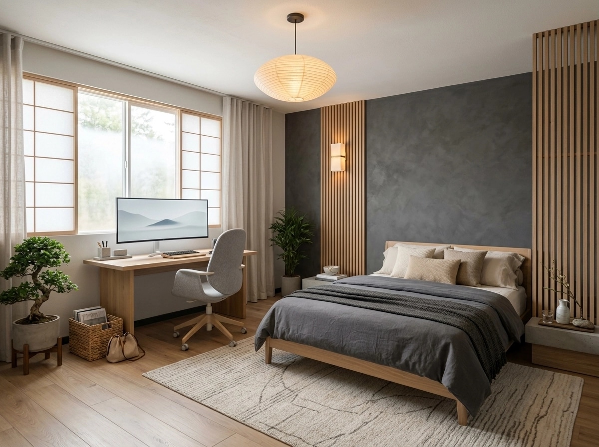Japandi Bedroom design — interior photo by GenRoom AI